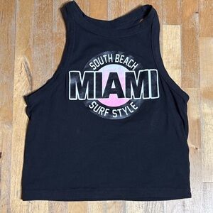 Surf Style racer back black tank top
